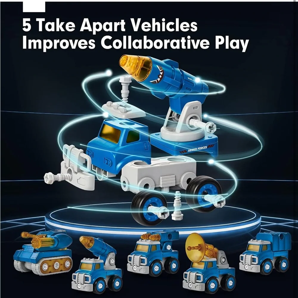 Peace Defender Robot Military‎ Vehicle Set-5 in 1 Take Apart Trucks